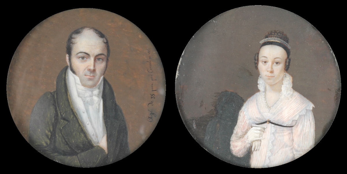 Miniatures Of A French Married Couple by Tremel, 1815
